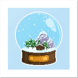 Pixel Art Snow Globe Posters and Art